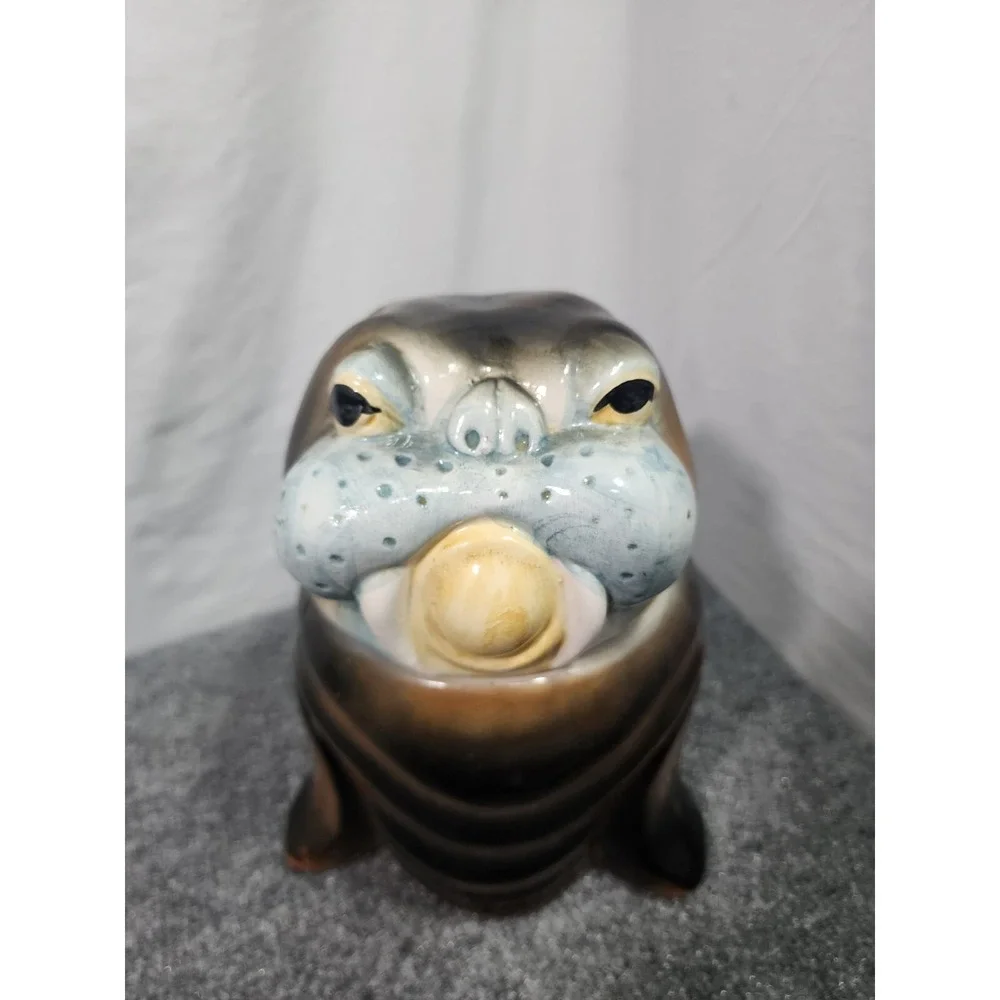 Vintage 1960s Enesco Walrus Cookie Jar Rare Sea Lion Collectors Item Sealife